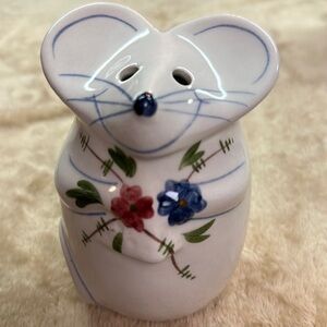 Laura Gates Smiling Mouse Parmesan Grated Cheese Shaker Vintage